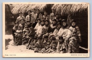 J93/ Florida Postcard 1933 Native American Indian Seminole Family 198