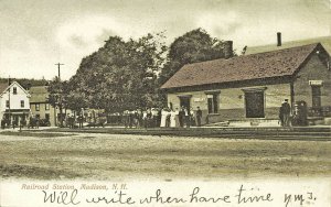 Madison NH Railroad Station Train Depot in 1906 Postcard