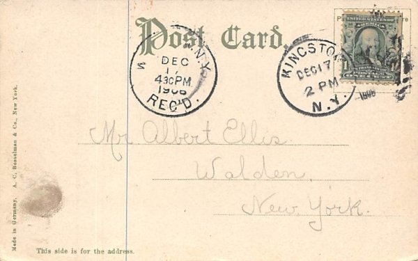 Carnegie Library Kingston, New York Postcard