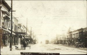 Litchfield IL State St. c1910 Real Photo Postcard