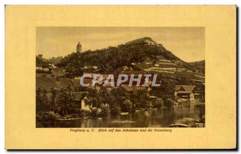 Freyburg Old Postcard Blick auf die due Jahnhaus and Neuenburg