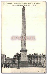 Postcard Old Paris Obelisk of Luxor Place de La Concorde