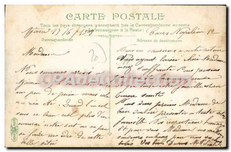 Old Postcard Ajaccio Fontaine Du Consul