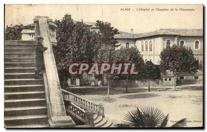 Old Postcard Alais L and L Hospital Steps Marechale