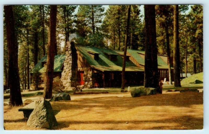 3 Postcards MANZANITA LAKE LODGE, Entrance, Lake in Lassen County, California CA