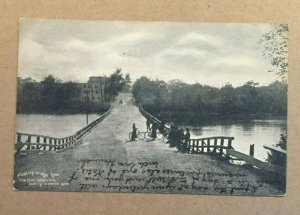 VINTAGE USED.01  POSTCARD 1907 - FLOATING BRIDGE, LYNN, MASS., VIEW  FROM SALEM