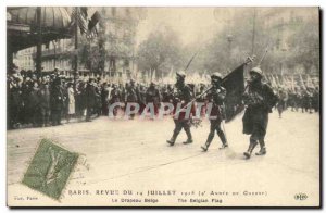 Paris - 8 - Review of July 14, 1918 - The Belgian Flag Postcard Old