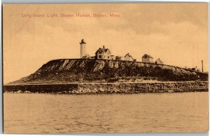 Long Island Light, Boston Harbor, Boston MA Vintage Postcard F51