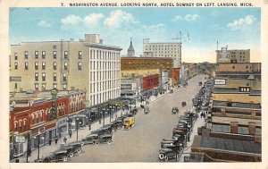 Washington Avenue Hotel Downey On Left  - Lansing, Michigan MI