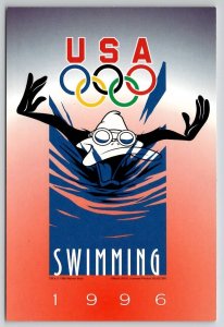 Looney Toons 1996 Olympics USA Swimming Daffy Atlanta 4x6 Postcard S29