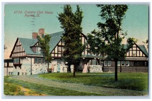 Peoria Illinois IL Postcard Country Club House Visitors 1911 Posted Antique