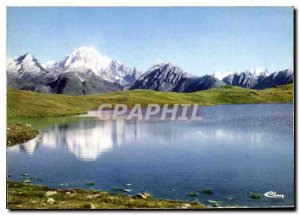 Postcard Modern Tarantaise Reflets du Mont Blanc in the lake at the Col du Pe...