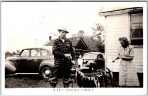 VINTAGE POSTCARD HILL'S VIKING LODGE AT HARLOWE ONTARIO CANADA REAL PHOTO RPPC