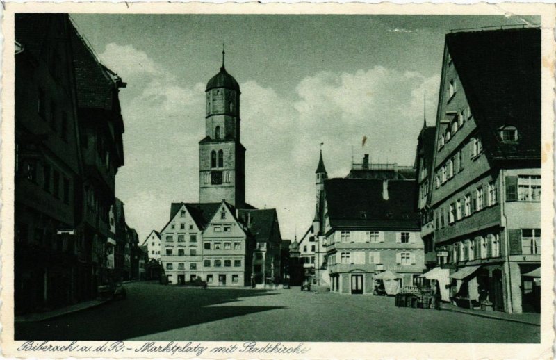 CPA AK Biberach a. d. Riss - Marktplatz mit Stadtkirche GERMANY (913036)