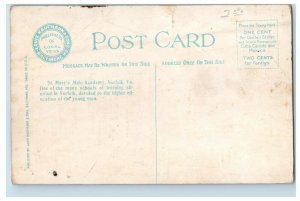c1910 Saint Mary's Male Academy Building Norfolk Virginia VA Antique Postcard 