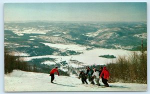 MONT TREMBLANT, Quebec Canada ~ Flying Mile SKI CLASS Lesson c1960s Postcard