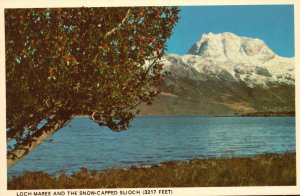 Vintage Postcard Loch Maree and the Snow-capped Slioch Loch in Scotland