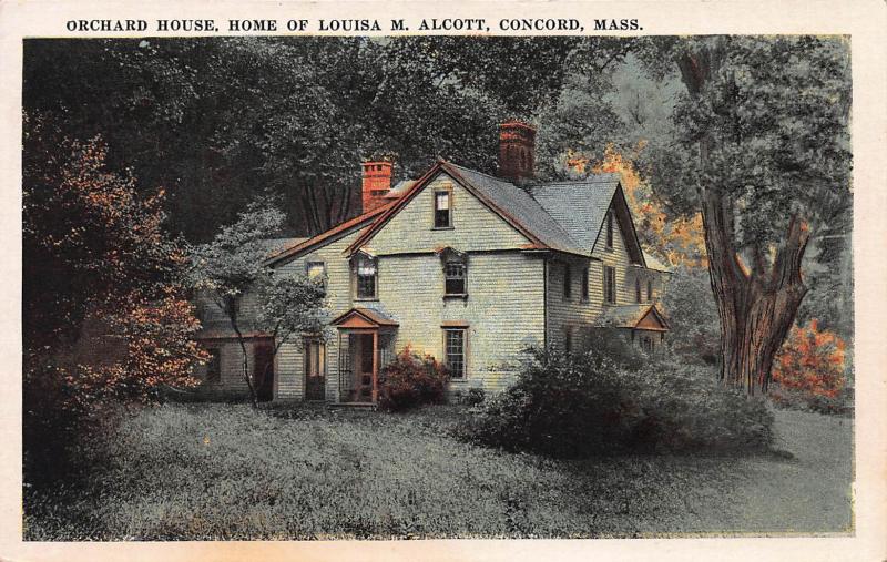 Orchard House, Home of Louisa May Alcott, Concord, MA, Early Postcard, unused