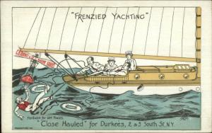 C.D. Durkee & Co Marine Boating Goods New York City Frenzied Yachting Postcard