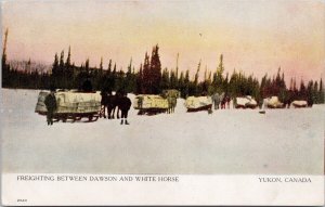 Freighting between Dawson & Whitehorse YT Yukon #2040 Warwick Bros Postcard H44
