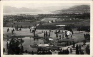 Kelowna BC British Columbia Golf Course Real Photo Postcard