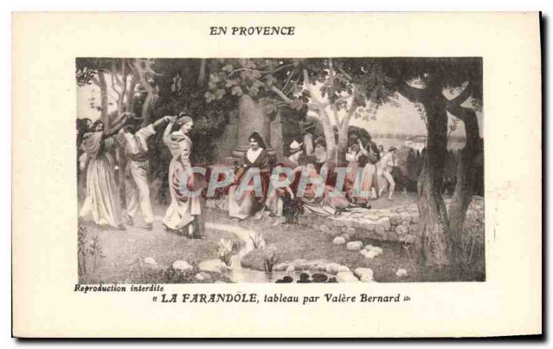 Old Postcard En Provence La Farandole table by Valere Bernard