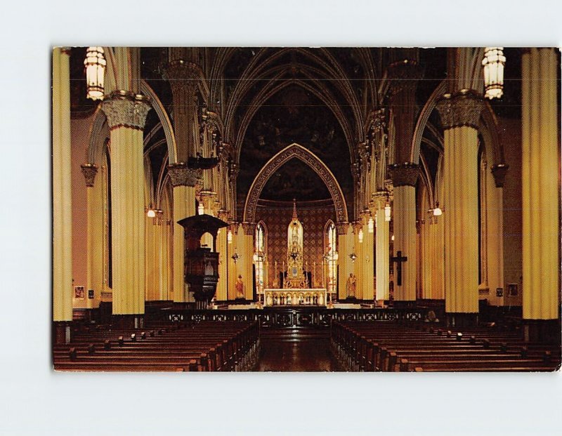 Postcard Interior view of Sacred Heart Church University Of Notre Dame IN USA