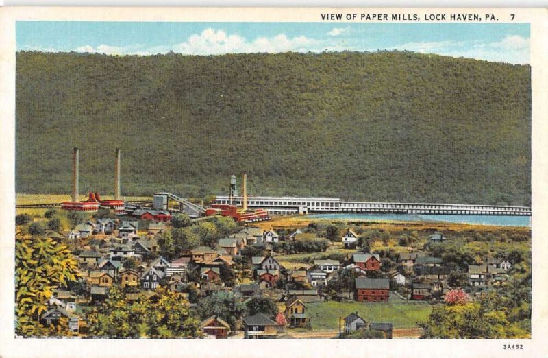 Lock Haven Pennsylvania Paper Mills Scenic View Vintage Postcard AA16741