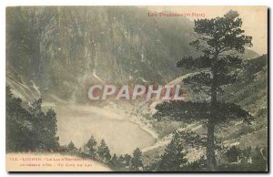 Old Postcard Luchon Lake Espingo above a corner of Oo Lake