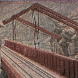 USA Hanging bridge In The Royal Gorge Vintage Postcard 07.64 