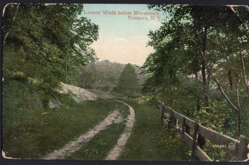 New York ~ YONKERS Lovers' Walk below Morsemere - Vintage DB - pm1900s