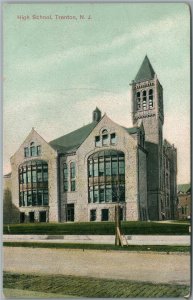 TRENTON NJ HIGH SCHOOL ANTIQUE POSTCARD