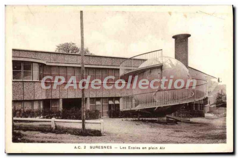 Old Postcard Suresnes The outdoor Schools