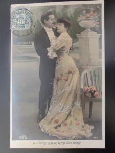 French Romance: Flirter c'est se bercer d'un songe / Couple Flirting, Love c1906