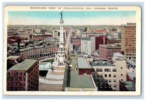 1929 Bird's Eye View of Indianapolis Looking North Indiana IN Vintage Postcard 