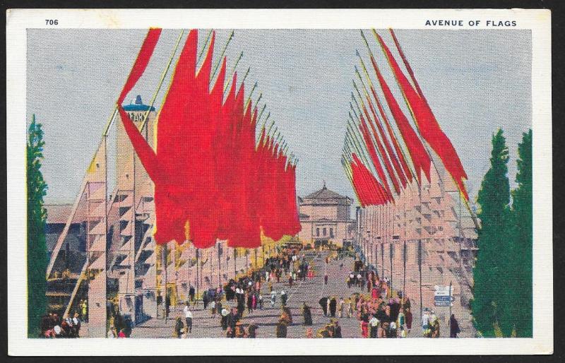 Chicago Worlds Fair 1933-1934 Avenue of Flags Chicago Illinois Unused c1933