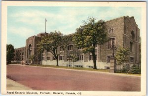 c1930s Toronto, Canada Royal Ontario Museum Stone Building Flag Trees A358