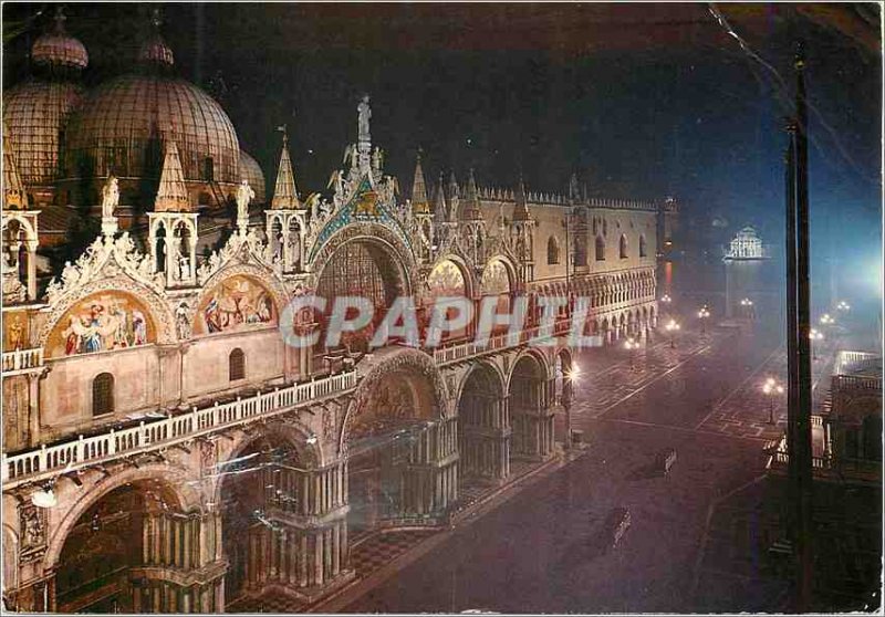 Postcard Modern Venice Basilica of San Marco (night)