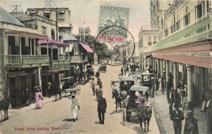 PC BARBADOS, BROAD STREET LOOKING WEST, Vintage Postcard (b47299)