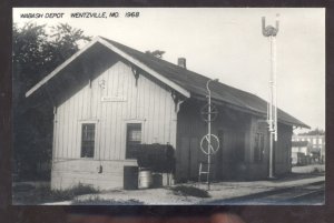 RPPC WENTZVILLE MISSOURI RAILROAD DEPOT TRAIN STATION REAL PHOTO POSTCARD