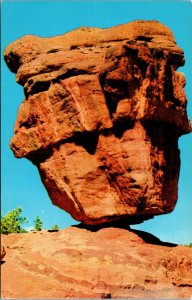 Vtg 1950's Balanced Rock Garden Of The Gods Colorado Springs CO Postcard