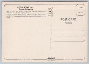 State View~Dover Delaware~Legislative Hall~Built 1933~Continental Postcard