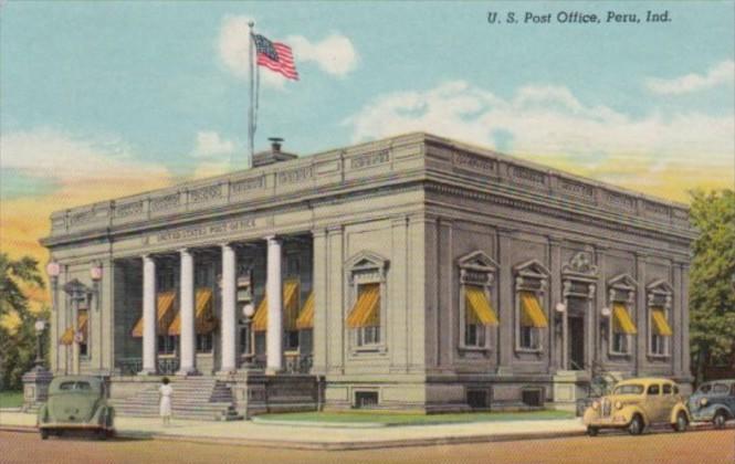 Indiana Peru Post Office 1953 Curteich