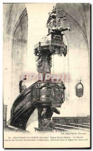 Old Postcard Fontenay Le Comte Notre Dame Church The pulpit