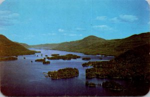 New York Lake George Aerial View Looking North 1952