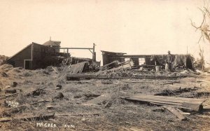 RPPC,   MAN At McCREA FARM  Destroyed By Tornado?  ca1910's Erickson Postcard