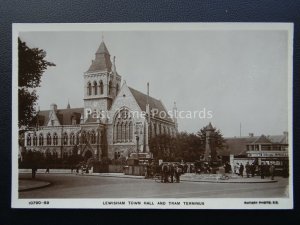 London LEWISHAM TOWN HALL & TRAM TERMINUS Old RP Postcard by W.G. Carter