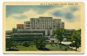 US Forest Products Laboratory Madison Wisconsin linen postcard