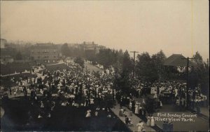 Chicago I Beieve First Sunday Concert Riverview River View Park c1910 RPPC