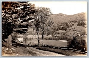 RPPC Real Photo Postcard - Country Road Rochester, Vermont   c1926